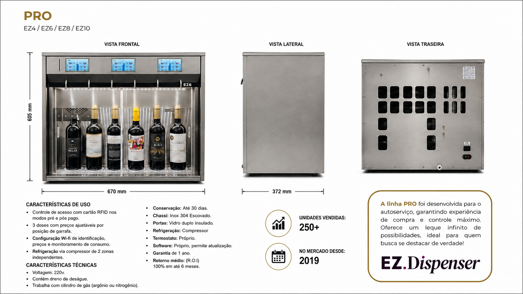 Dispenser de vinho pro - EZ.Dispenser, fabricante nacional de wine dispenser